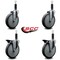 Service Caster 6'' Thermoplastic Rubber Wheel Swivel 1'' Expanding Stem Caster Set 2 Brakes, 4PK SCC-EX20S614-TPRB-2-PLB-2-1 - alternate 4